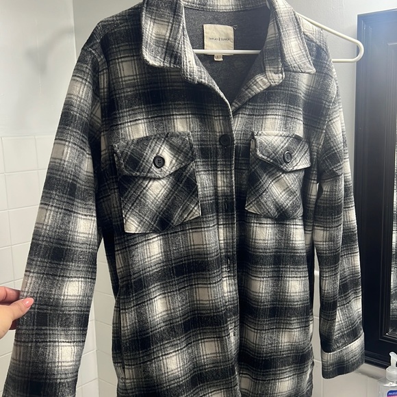 Thread & Supply brand Shacket, black white gray size large - Picture 1 of 7